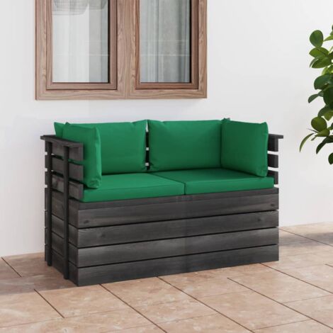 Set Divani da Giardino su Pallet 2 pz con Cuscini Massello Pino vidaXL | Leroy Merlin