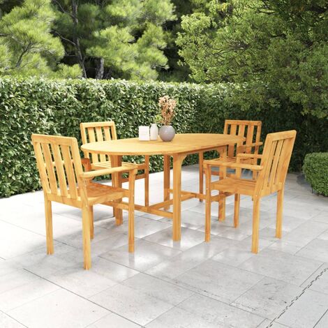 Tavolo da giardino 120 x 80 cm + 4 sedie in teak