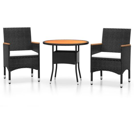 Set Salotto Giardino VidaXL 6 Pezzi - Polyrattan Nero Grigio - Foto 4