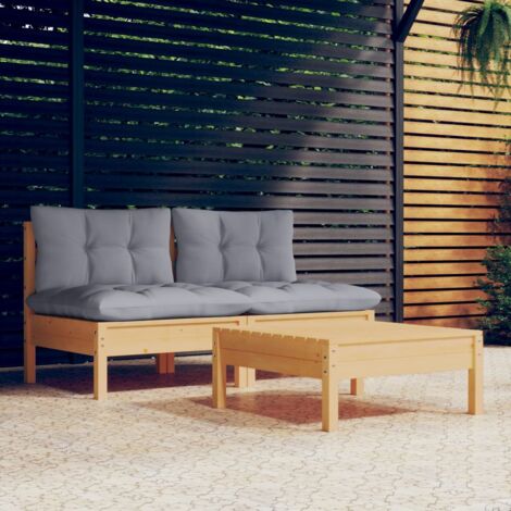 easycomfort set mobili da giardino 4 pezzi in rattan pe, salotto da esterno con 1 divano, 2