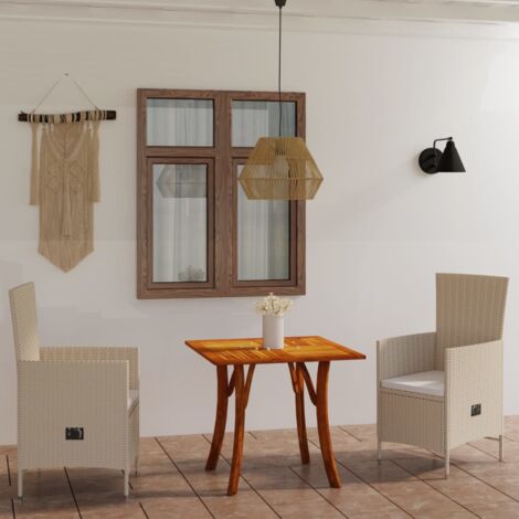 Set tavolino basso da balcone + 2 sedie con braccioli JAVA LIGHT