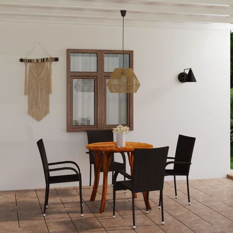 Set Tavolo e Sedie da Giardino 5 pz - Salotto da giardino Marrone BV544568  - BonneVie