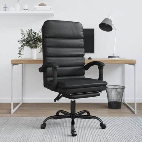 Sedia Poltrona da Ufficio Massaggiante Reclinabile - Sedie da scrivania  Nera in Similpelle BV841398 - BonneVie