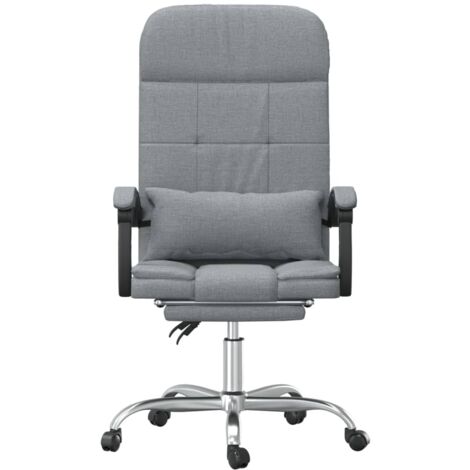 Sedia Poltrona da Ufficio Massaggio Reclinabile - Sedie da scrivania Grigio  chiaro in Tessuto BV114834 - BonneVie