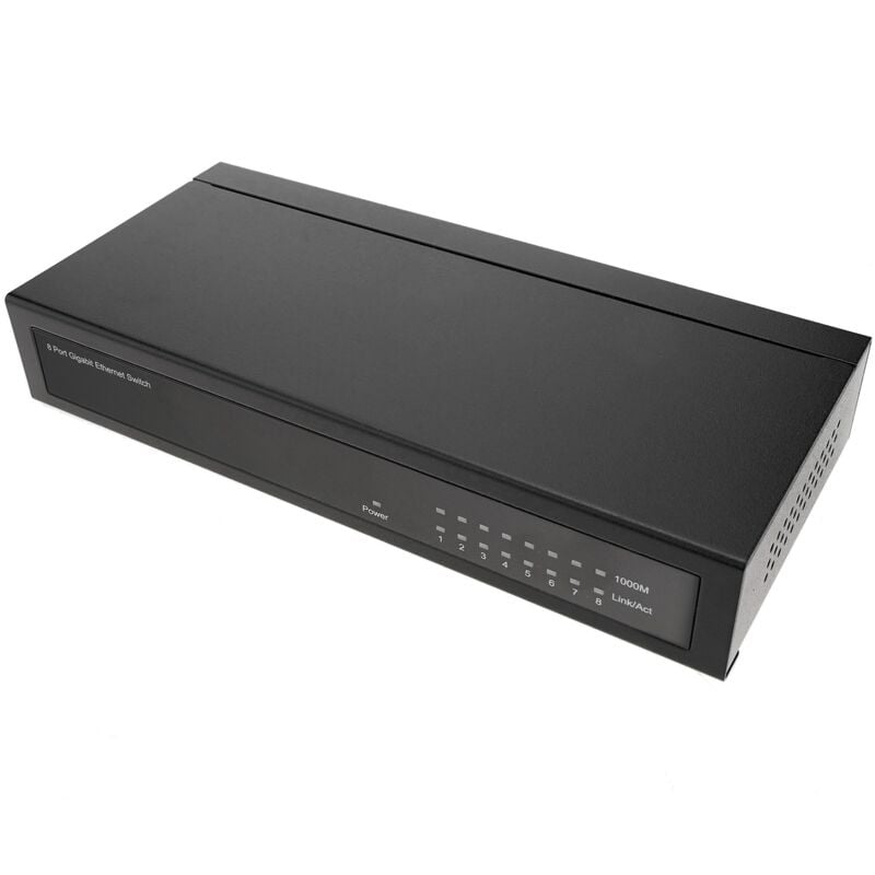 CableMarkt - Switch ethernet per rete LAN UTP 1 Gigabit con 8 porte per rack  19
