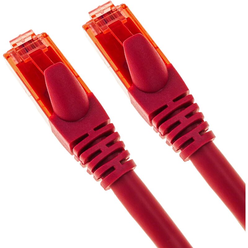 CableMarkt - Cavo Ethernet UTP 24 AWG con connettore RJ45 di Cat 6A di  colore rosso di 3 m