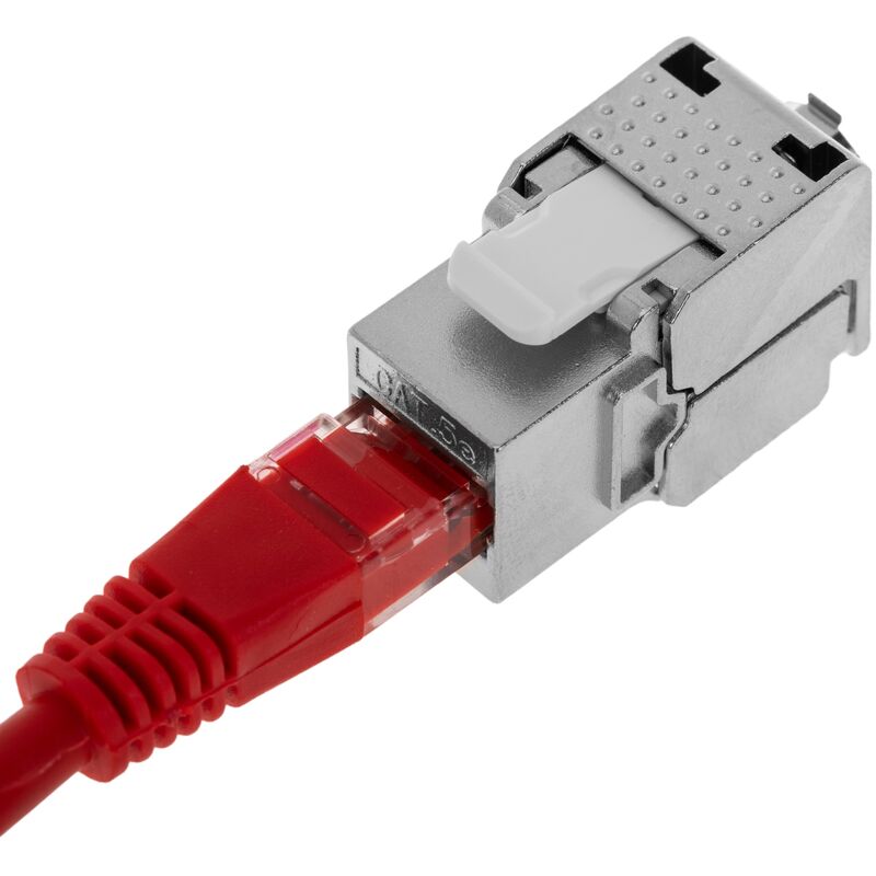 CableMarkt - Confezione da 6 unità Keystone RJ45 Cat.5e FTP femmina a TB110  argento