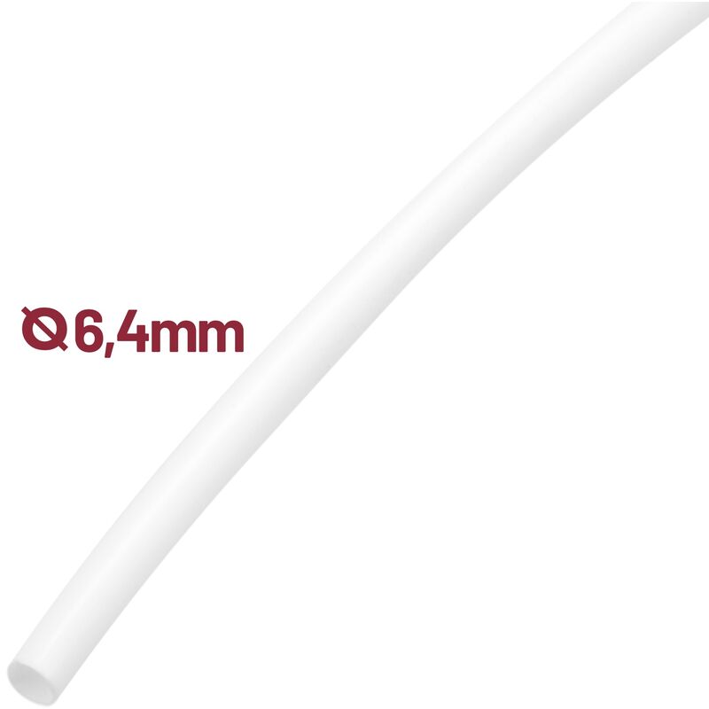 Tubo termorestringente in bobina 6,4 mm bianco (3 m)