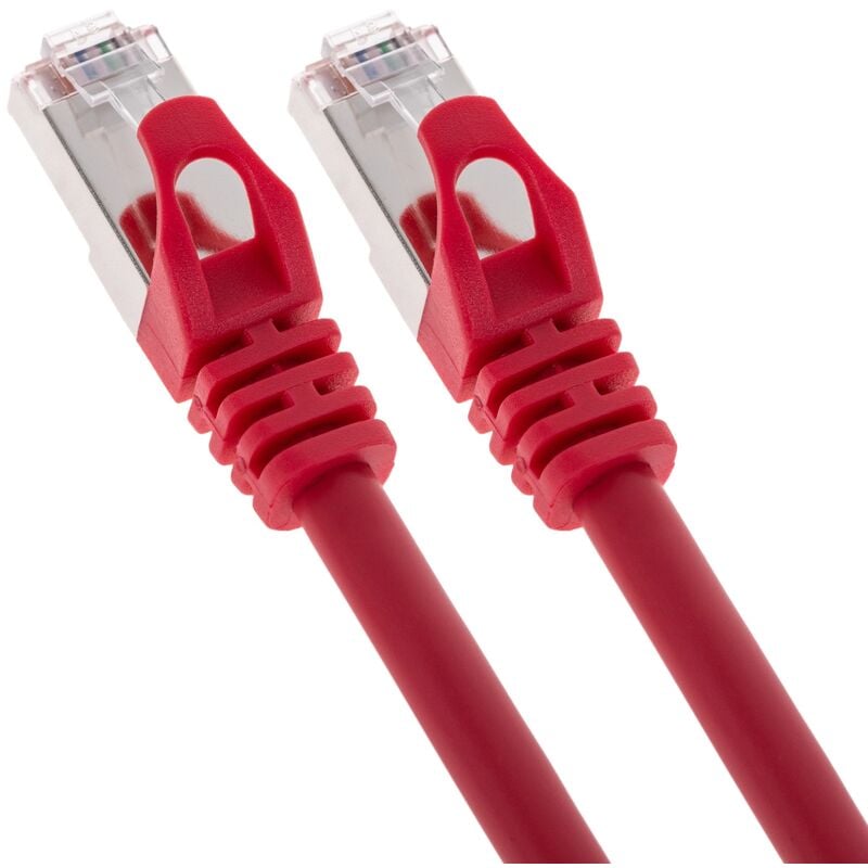 CableMarkt - Cavo di Rete FTP con Connettore RJ45 Cat. 6A Rosso 1 m