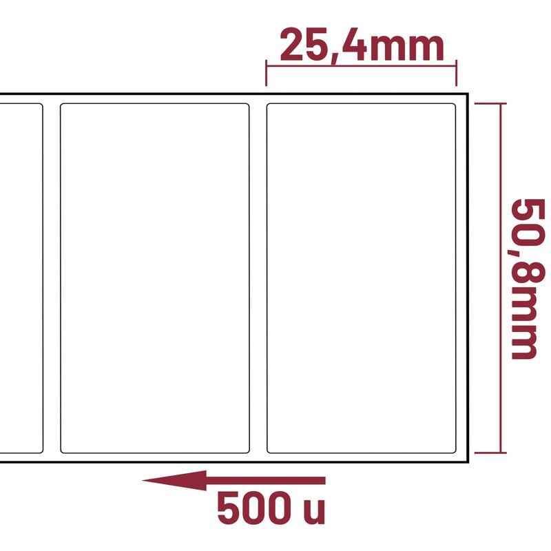 CableMarkt - Rotolo 500 etichette adesive bianche per stampante