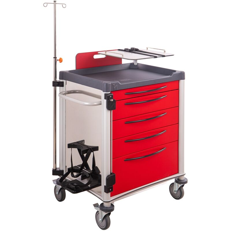 Carrello Medicale Con Cassetti e ripiani in acciaio inox Aisi 304