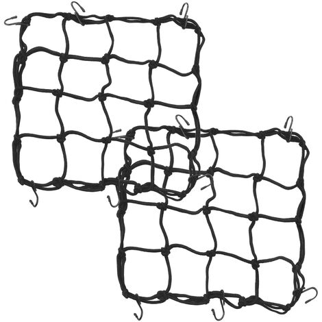 PrixPrime - Rete elastica portapacchi 40x40 cm (2 pezzi) nera