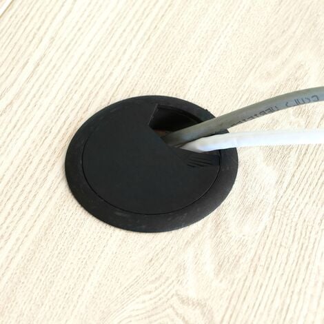 CableMarkt - Pacchetto da 20 passacavi rotondi in plastica per tavolo con  diametro 53 mm nero