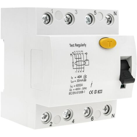 CableMarkt - Interruttore differenziale 40A 6kA a 4 poli per uso