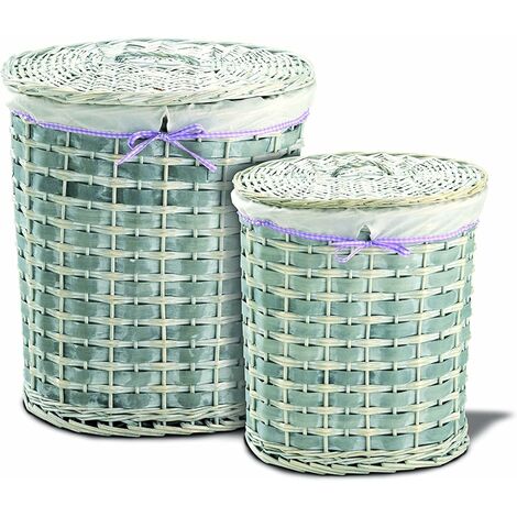 PANIER À LINGE EN OSIER GRIS (1/3)