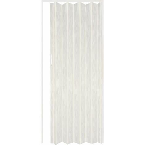 King Home Porte pliante en PVC avec poignée en plastique et fermeture magnétique blanc veiné