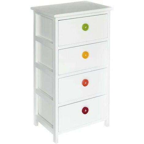 Commode 4 tiroirs avec boutons colorés