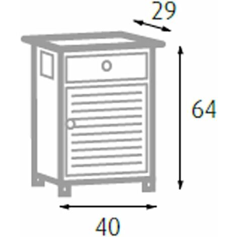 Commode à 1 tiroir avec porte, blanche