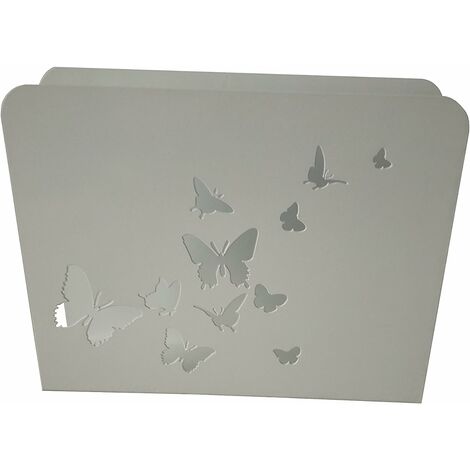Porte-revues papillons en métal blanc – Design élégant pour rangement – Idéal pour bureaux et salons – Support stable et durable