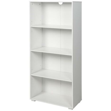 BIBLIOTHÈQUE À QUATRE ÉTAGÈRES BLANC