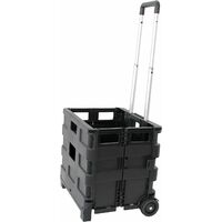 Chariot de transport avec caisse en plastique pliable capacité de charge maximale de 25 kg