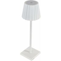 King Home Lampe de table K-ligth en aluminium, lumière blanche chaude, antireflet réglable, blanc