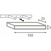 Étagère Tamburata en MDF blanc 150X25X5H - lot de 4 pièces