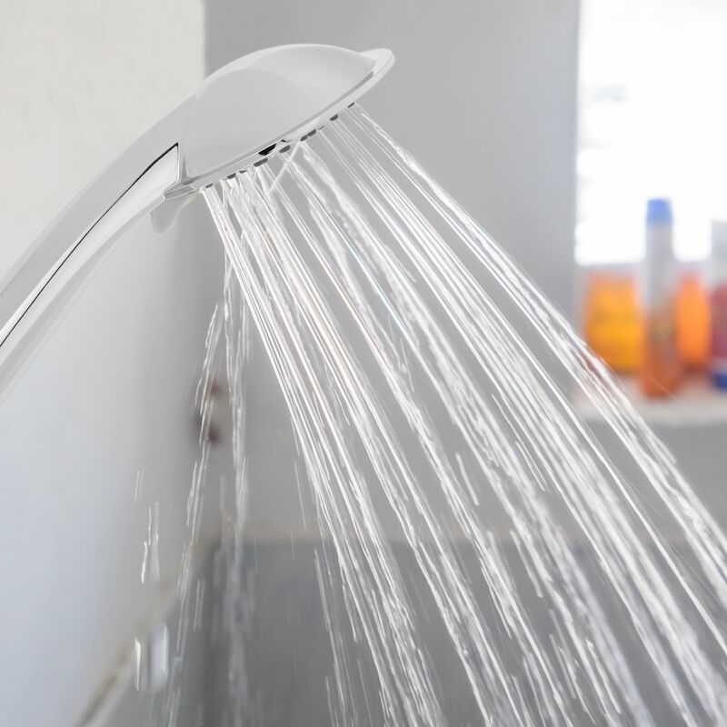 Pomme de douche mobile chromée 240mm avec système anti-calcaire, économie  d'eau et 3 fonctions