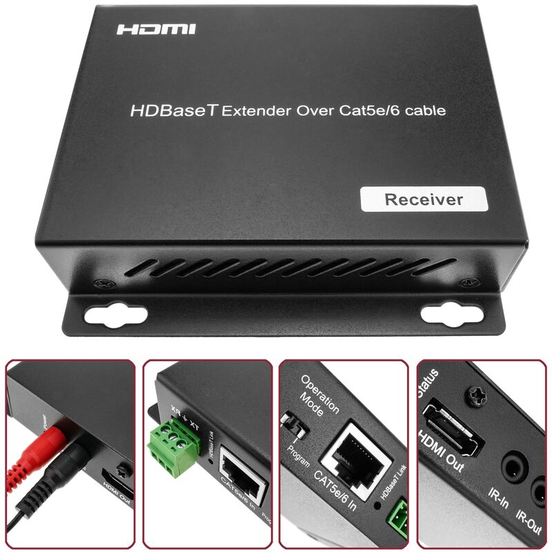 Prolongateur HDMI via Cat5 avec extension télécommande IR - Auto alimenté