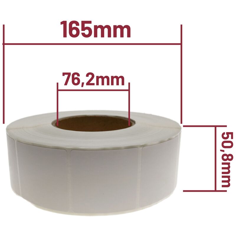 vhbw Rouleau d'étiquettes thermique 25,4mm x 76,2mm compatible