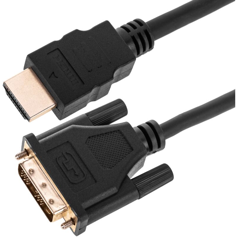 Câble de 5 m de long avec connexion HDMI-A mâle vers DVI-D mâle en noir