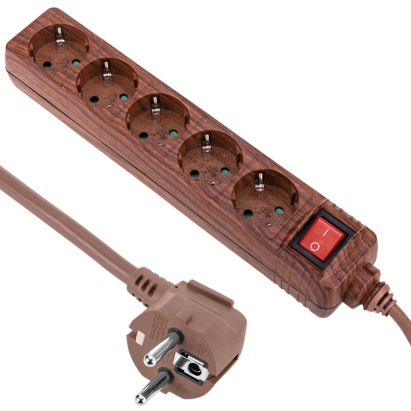 Bande de prise - Interrupteur de câble de prise extra plat / Prise multiple  avec protection des enfants / Bande de connecteur de fiche plate
