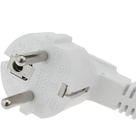 Câble D'alimentation 5 M Blanc Valueline | Prise Schuko Coudée + IEC320 C13 | Pour PC, écran, Périphériques | Souple Et Résistant