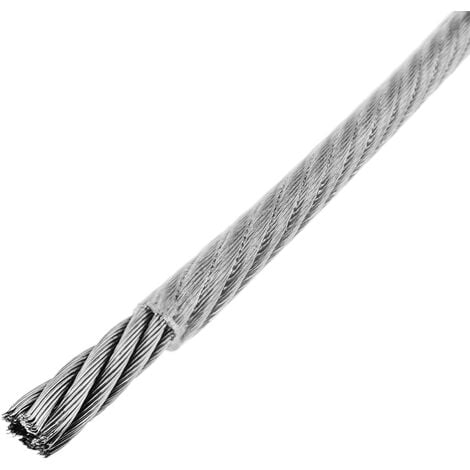 Câble en acier de 7,5 m. Ø 6 mm. avec crochet
