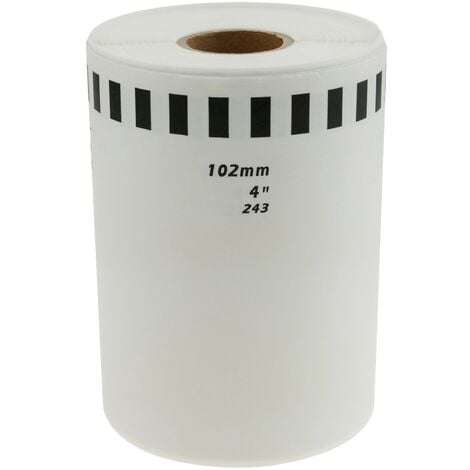 Rouleau d'étiquettes adhésives continues compatibles Brother 102 mm pack de  10