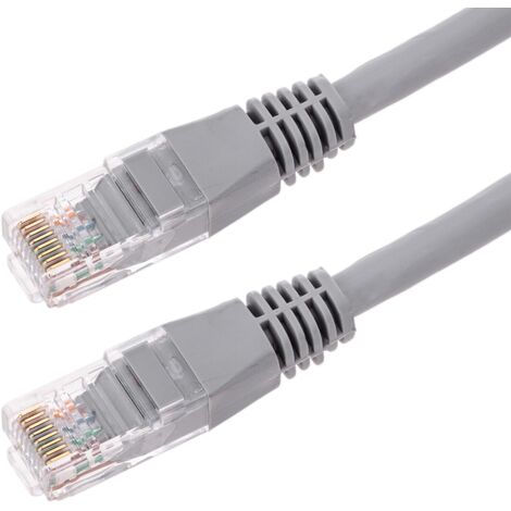 Câble réseau UTP LSHF avec connecteur RJ45 Cat.6 gris 10 m