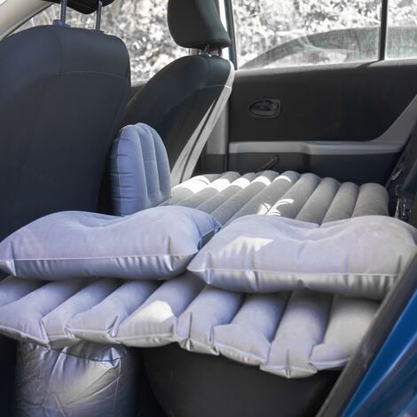 Matelas gonflable épaissi pour voiture avec poche, tête de lit, oreillers  et pompe à air (portable) Camping Inflation Lit Voyage Air Bed Siège  arrière de voiture