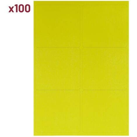 Planche étiquettes autocollantes sur feuille A4 : 99 x 93,1 mm (6 étiquettes)