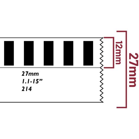 Rouleau d'étiquettes adhésives continues compatible Brother 12 mm