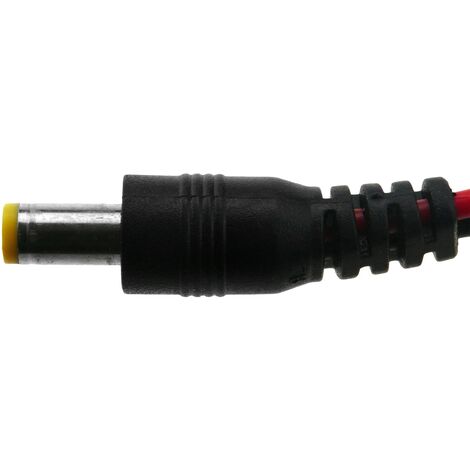 Câble d'alimentation 30 cm 22AWG et connecteur DC-Jack mâle jaune 5,5 mm x