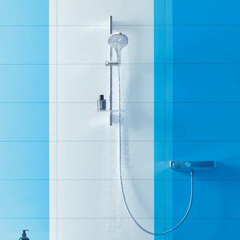 GROHE Rainshower SmartActive Barre de douche avec porte-savon 90cm  Supersteel - 26603dc0 