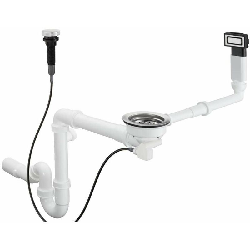 Hansgrohe Garnitures de vidage - Garniture de vidage automatique et de trop-plein pour évier, inox 43931800