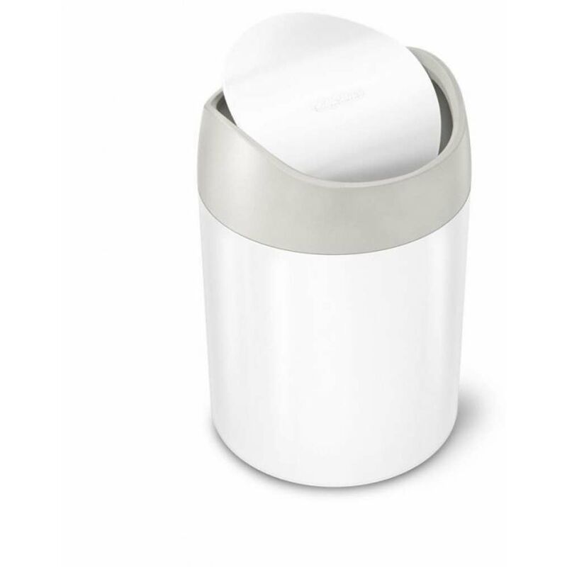 Simplehuman Poubelles - Mini poubelle de table, 1,5 l, blanc CW2079