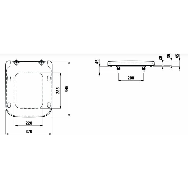 500.836.01.1 - Abattant WC Renova - Fixation le dessus - Fermeture