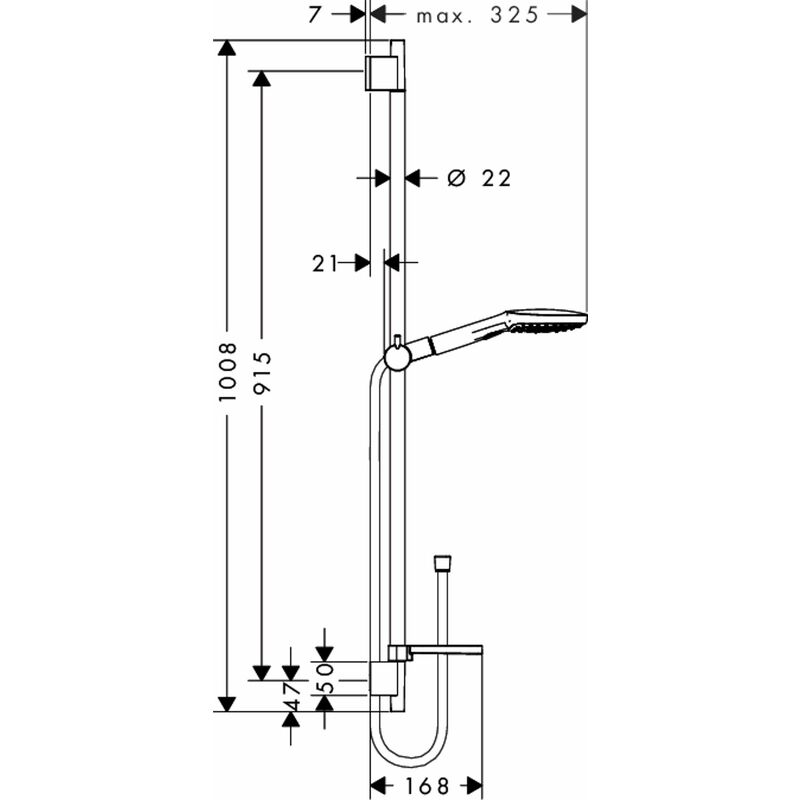 Hansgrohe Raindance Select E 120 Pommeau de Douche économie d'eau,  Douchette à main 3 jet EcoSmart 9l/min, chromé, 26521000