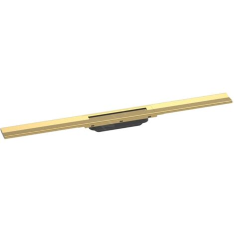 Hansgrohe RainDrain Flex - Caniveau de douche linéaire avec grille en inox 800, pour montage libre, découpable, aspect d'or poli 56044990