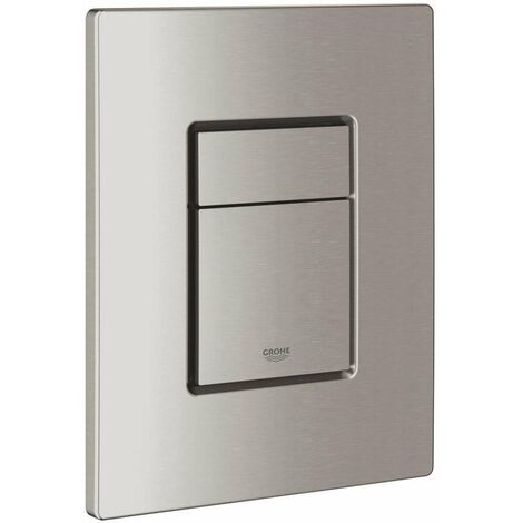 Grohe – Plaque de déclenchement WC supersteel 130x172mm – Montage vertical/horizontal – Technologie EcoJoy pour économie d'eau - 38732DC0