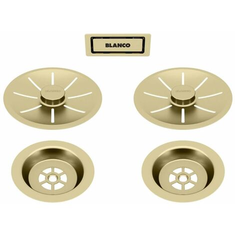 Blanco Accessoires - Garniture de vidage C-overflow, pour évier double, doré 203477