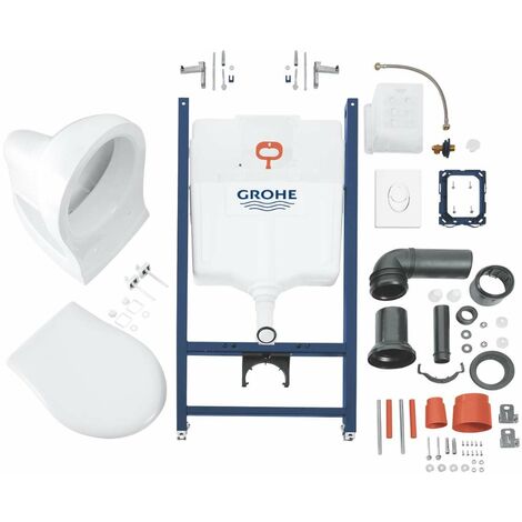 Grohe Solido - Set de bâti-support, cuvette et abattant softclose, plaque de déclenchement Skate Air, blanc alpin 39116000