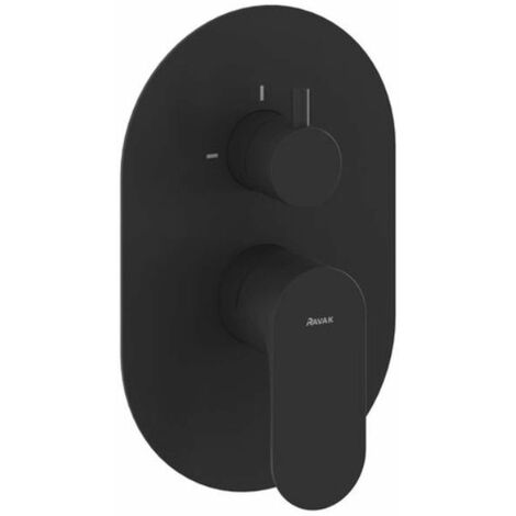 Ravak Eleganta - Mitigeur encastré 2 sorties, noir mat X070301